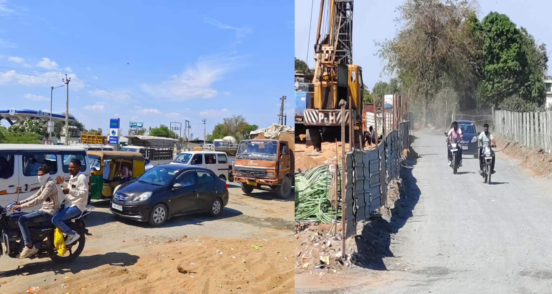 ભોપાનગર રેલવે ફાટક : ઓવરબ્રિજનું કામ શરૂ થતા જનતાની હાડમારી વધી, ડાયવર્ઝન માર્ગ જોખમી બન્યો