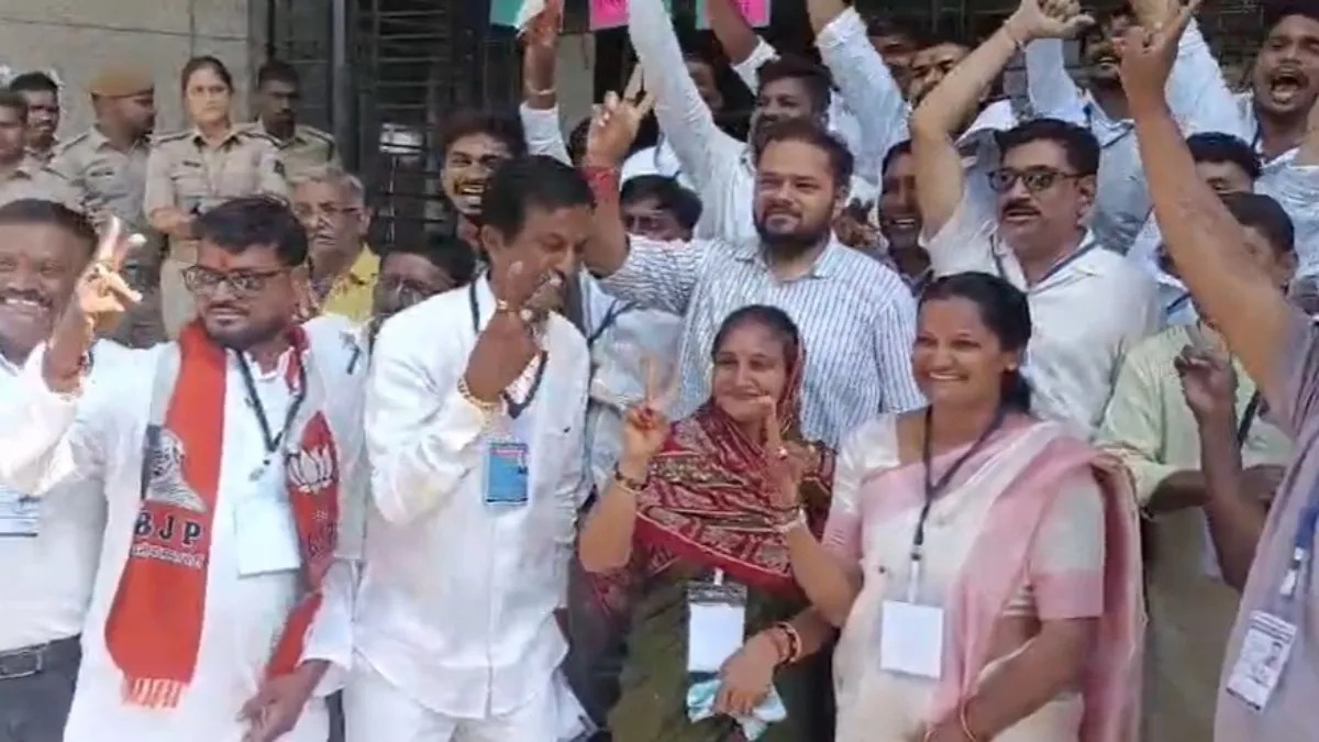 ભગવો ધ્વજ લહેરાયો, 15 કોર્પોરેશનોમાં ભાજપ બહુમતી તરફ આગળ વધ્યું, AIMIM એ એન્ટ્રી કરી