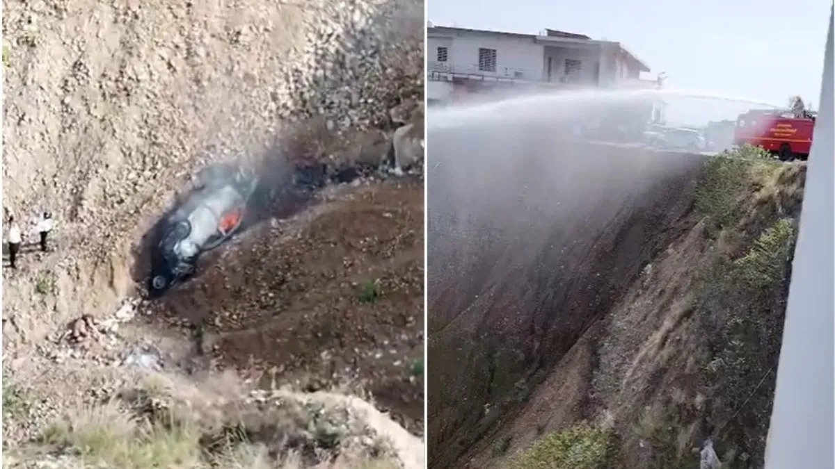 હિમાચલ પ્રદેશમાં ભયાનક અકસ્માત: કાર 200 મીટર ઊંડી ખીણમાં પડી, 4 લોકો જીવતા બળી ગયાની આશંકા