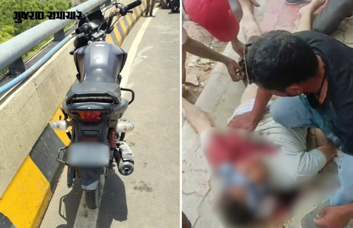 અમદાવાદ: બલોલનગર બ્રિજ ફરી બન્યો 'ડેથ ટ્રેપ', બાઈક સવાર હવામાં ફંગોળાઈને નીચે પટકાયો