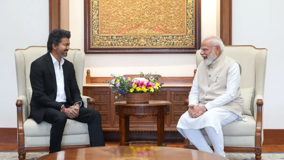 મુખ્યમંત્રી બન્યા બાદ થલાપતિ વિજય પહેલીવાર દિલ્હી આવ્યા, PM મોદીને મળ્યા