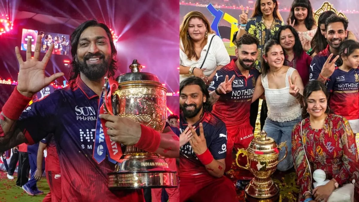 આરસીબીના ઉજવણી દરમિયાન કૃણાલ પંડ્યાએ 2 ને બદલે 5 આંગળીઓ બતાવી
