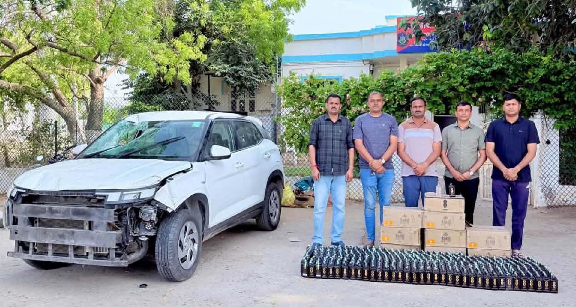 વાવ-થરાદ એલ.સી.બી. એક્શનમાં: ઢીમા-સપ્રેડા રોડ પરથી વિદેશી દારૂનો જથ્થો ઝડપ્યો