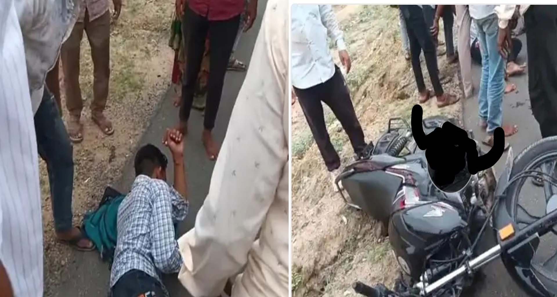 થરા-વડા વચ્ચે અકસ્માત: આખલાની અડફેટે બાઇક ચાલક ગંભીર ઘવાયો