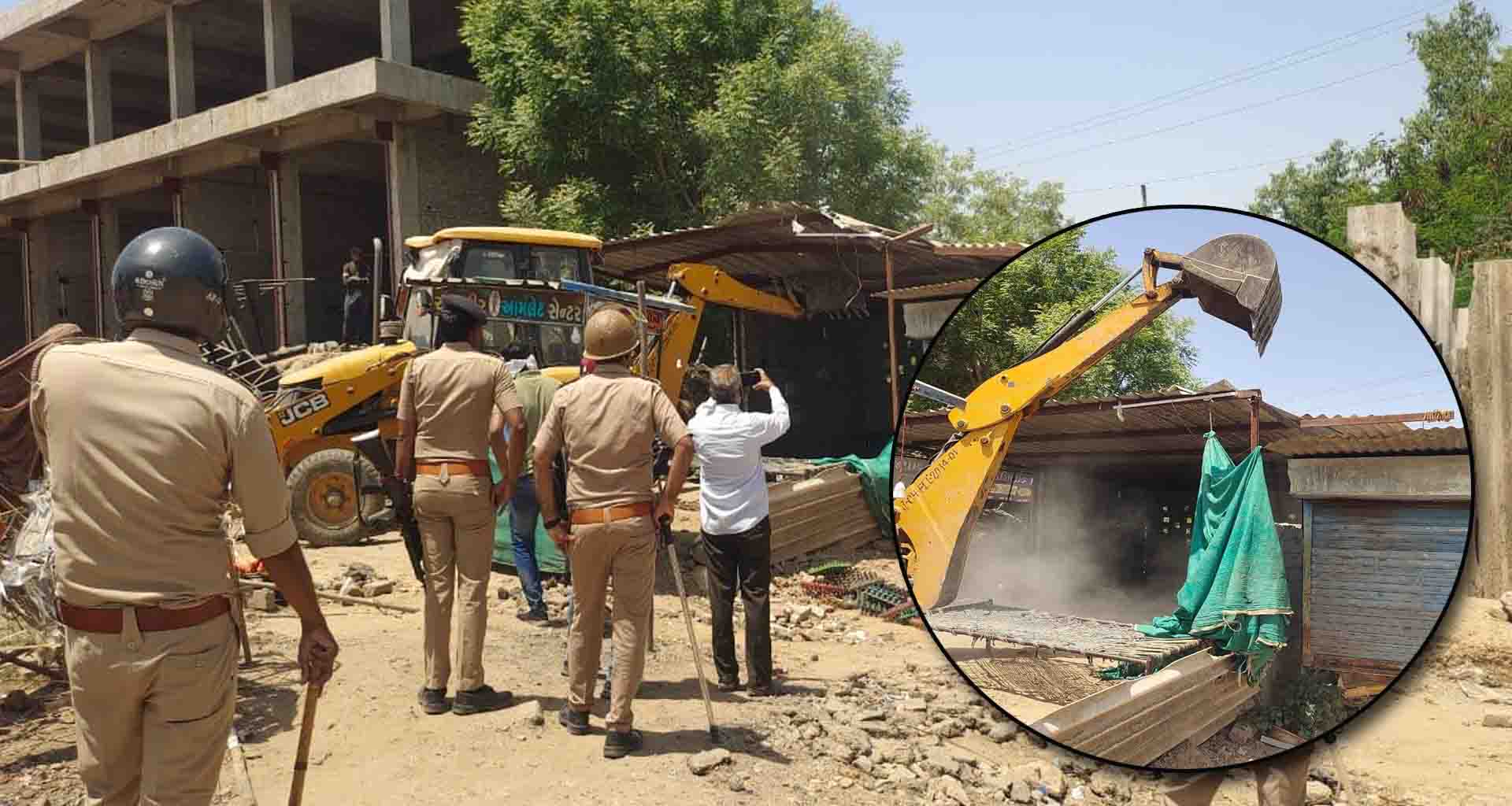 ચાણસ્મા નગરપાલિકાની જમીનમાં કરાયેલ હોટલ સહિત નું દબાણ દુર કરાયું