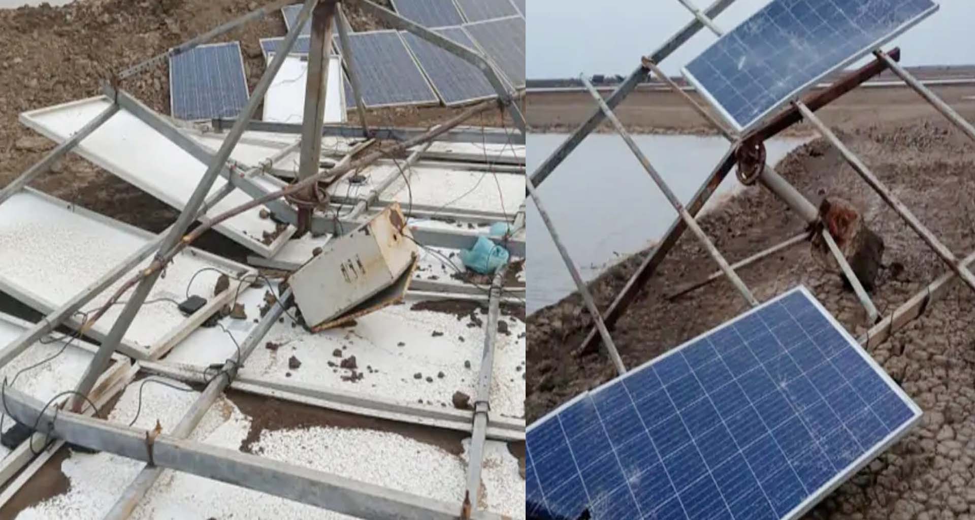 પાટણના સાંતલપુર પંથકના કચ્છના નાના રણમાં પવન-વરસાદનો કહેર : સોલાર પેનલ તૂટતાં કરોડોનું નુકસાન