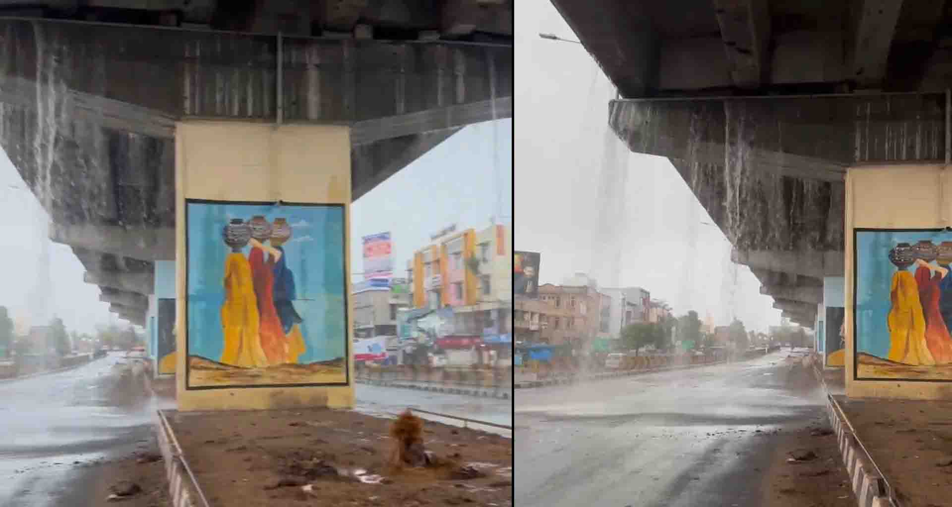 ડીસાના સૌથી લાંબા એલિવેટેડ બ્રિજ પરથી 'નાયગ્રા ધોધ' બનતા વાહનચાલકો