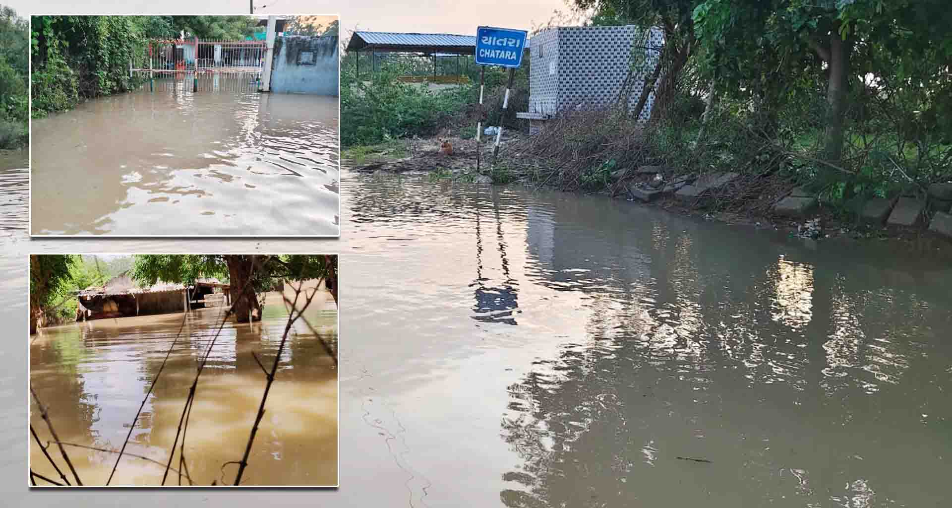ભાભરના ચાત્રા ગામની ચારે બાજુ રસ્તાઓ બંધ; કિલોમીટર સુધી કેડ સમા પાણી