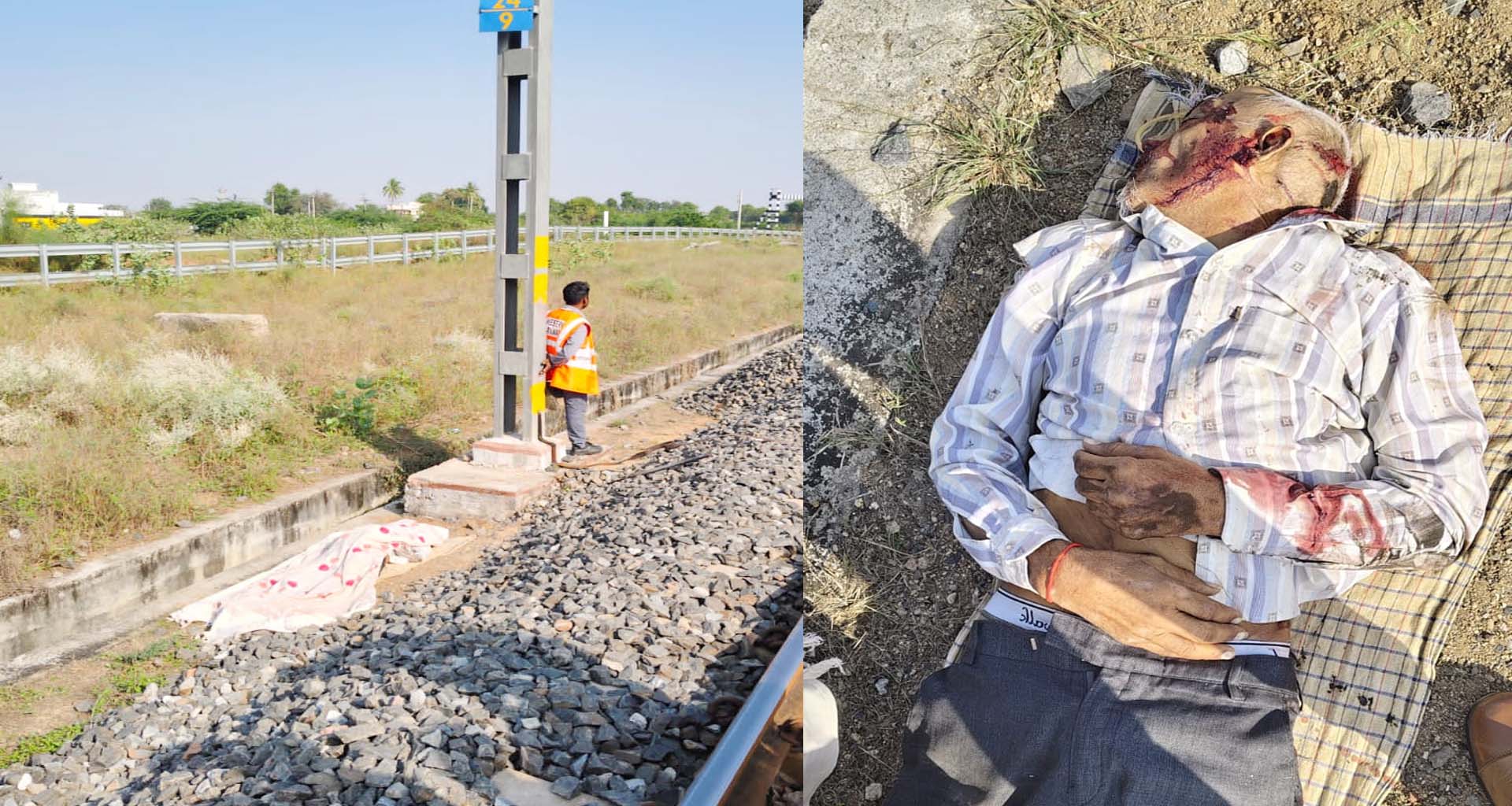 ડીસા ભોયણ ફાટક નજીક ટ્રેનની અડફેટે અજાણ્યા ઈસમનું કરૂણ મોત