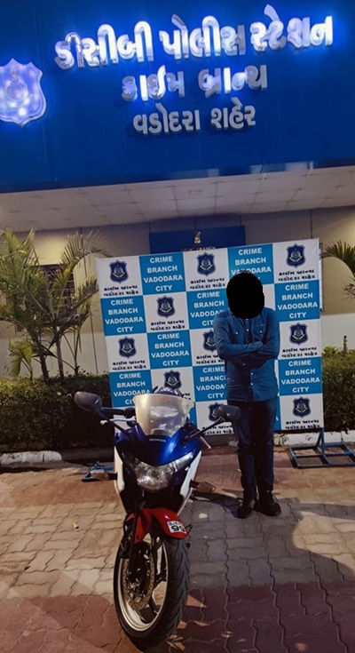 સ્પોર્ટસ બાઇકનો શોખ હોવાથી યુવકે બાઇક ચોરી કરી અને ઝડપાઈ ગયો
