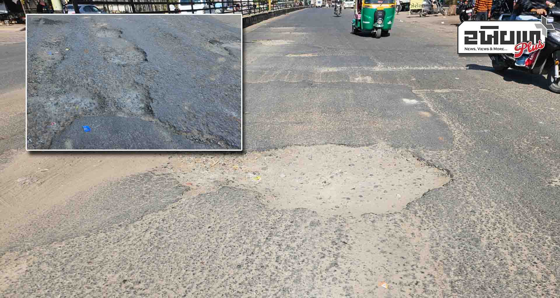 ડીસાની મહારાણા પ્રતાપ હાઈસ્કૂલથી રેલવે સ્ટેશનને જોડતો માર્ગ બિસ્માર