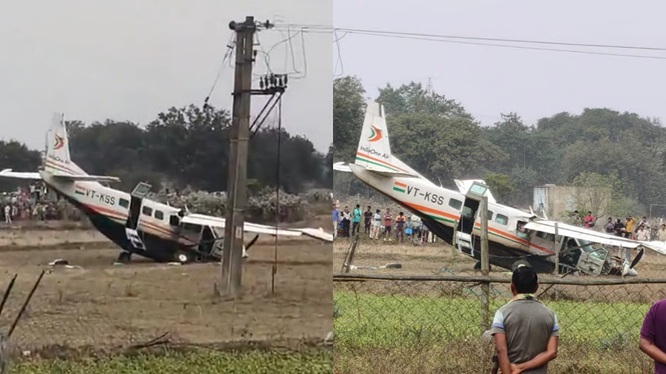 ઓડિશાના રાઉરકેલા હવાઈ પટ્ટી પાસે 9 સીટવાળું વિમાન ક્રેશ; અનેક ઘાયલ