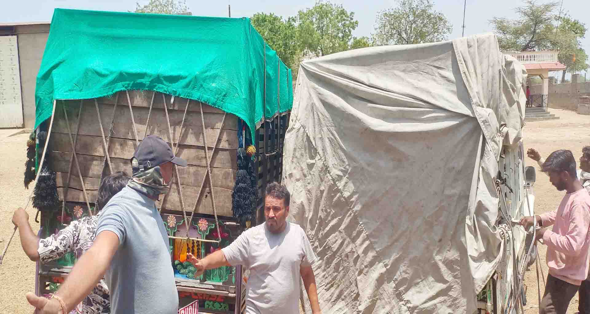 ડીસાના અજાપુરા નજીકથી ઘેટાં-બકરાં ભરેલી ચાર ગાડીઓ ઝડપાઈ