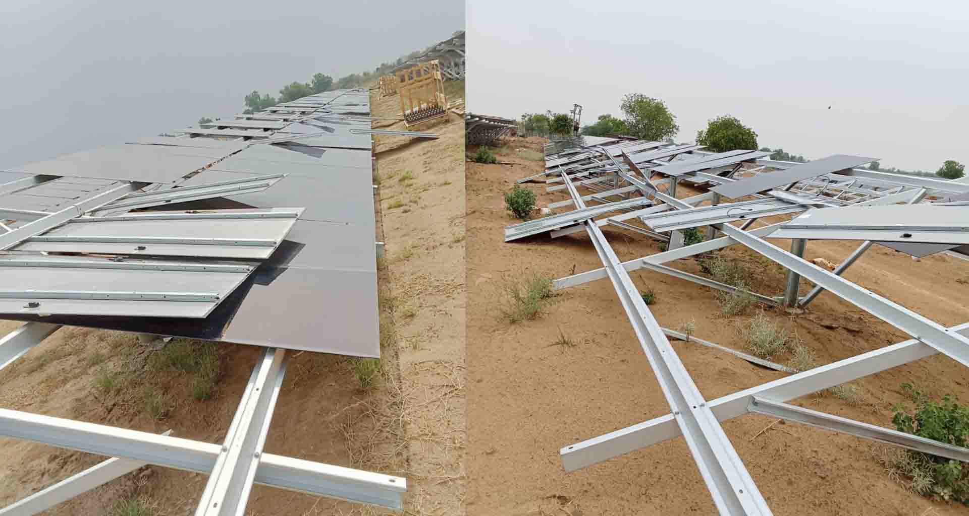 પાટણના સાકરા, ભદ્રાડા,ધાયણોજ ગામે આવેલ હિન્દુજા કંપનીના સોલાર પ્લાન્ટને વાવાઝોડાના કારણે કરોડોનું નુકસાન