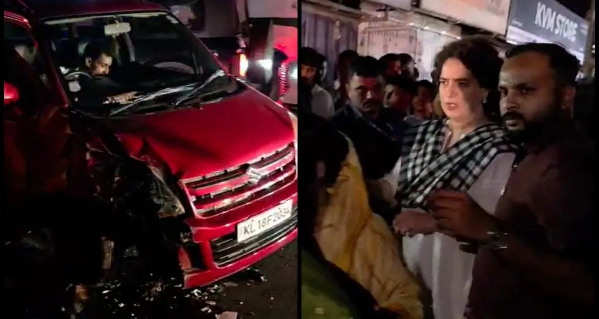 પ્રિયંકા ગાંધીએ પોતાનો કાફલો રોકી અકસ્માતમા ઘાયલ થયેલા લોકોને હોસ્પિટલ પહોંચાડ્યા