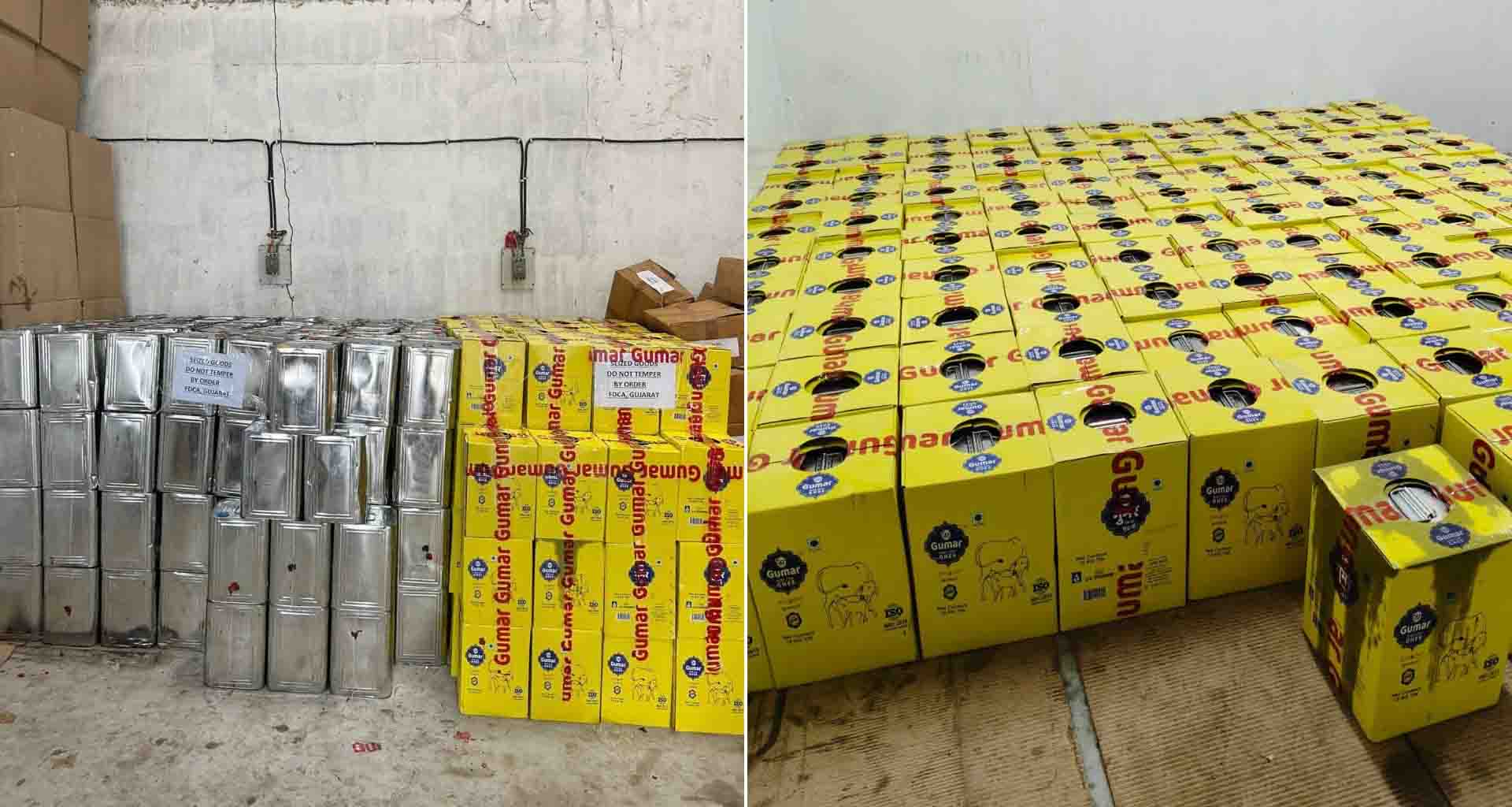 બનાસકાંઠામાં રૂ. ૩૫ લાખનું ભેળસેળયુક્ત ઘી ઝડપાયું: પામ ઓઇલની ભેળસેળની શંકા