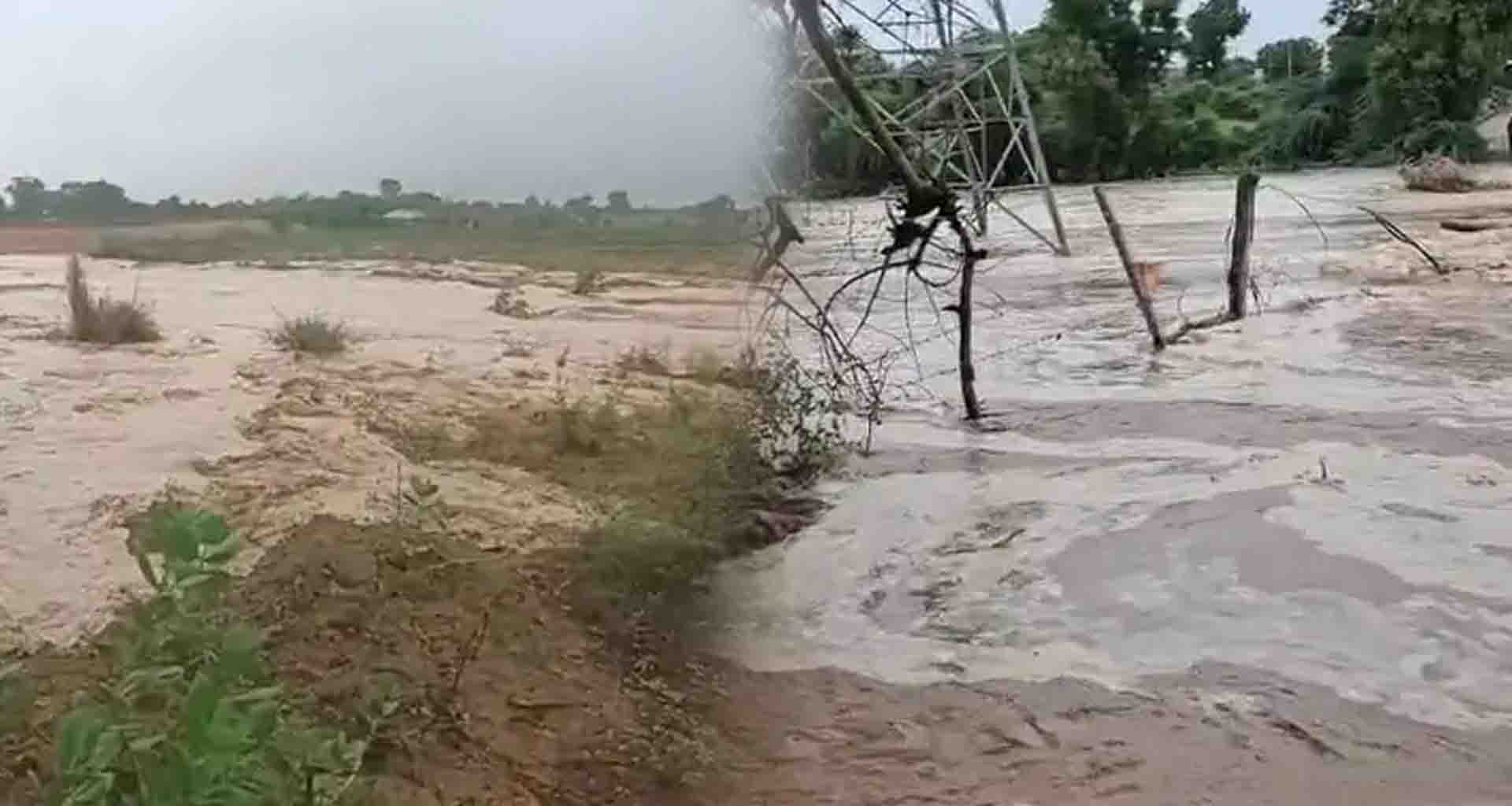 થરાદ-ધાનેરામાં ભારે વરસાદથી રેલ નદી બે કાંઠે થરાદ વિસ્તારનાં ગામમાં પાણી પ્રવેશ્યા