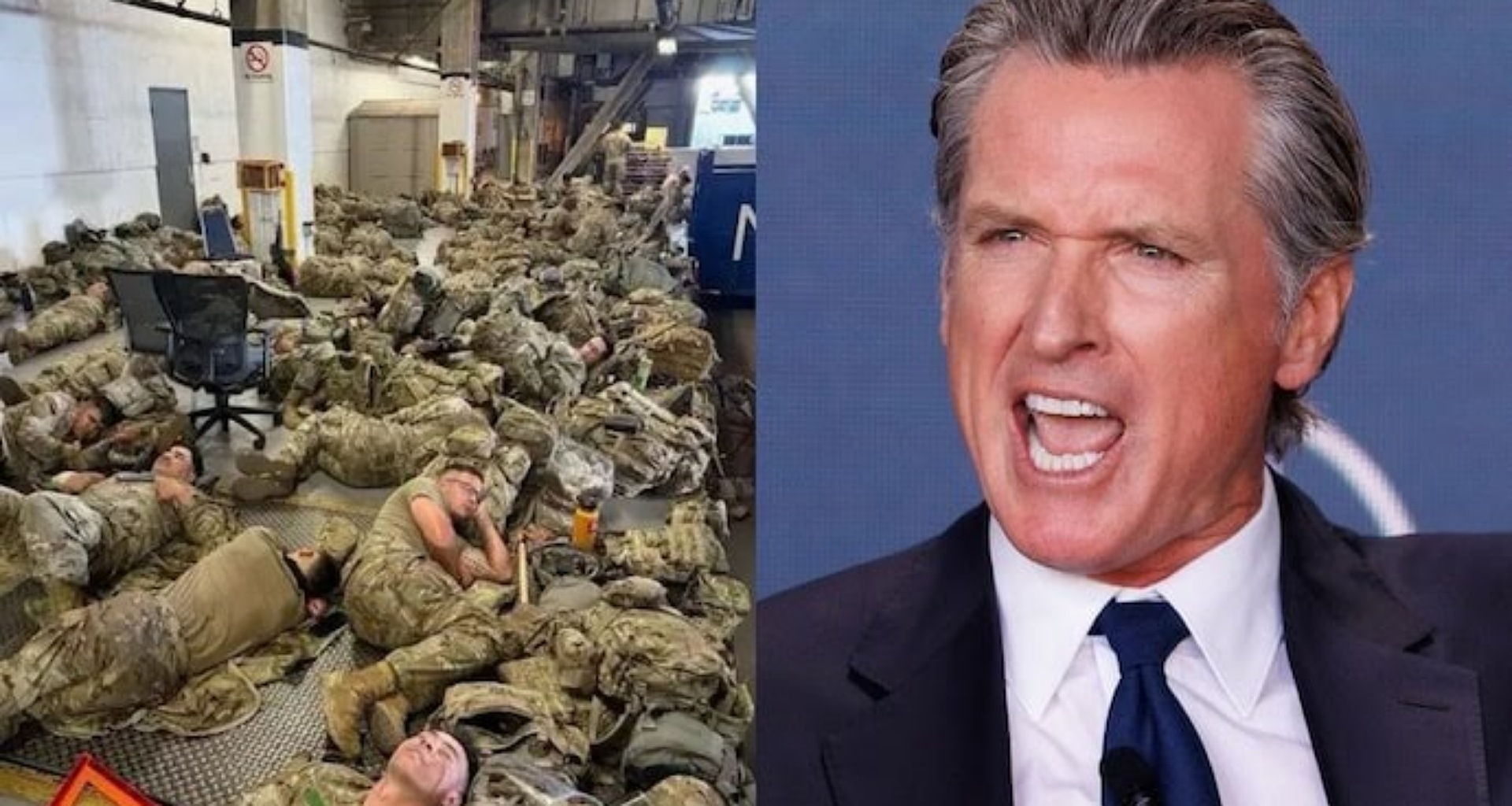 કેલિફોર્નિયાના ગવર્નરનો ટ્રમ્પ પર ખોરાક અને આશ્રય વિના સૈનિકોને LA મોકલવાનો આરોપ