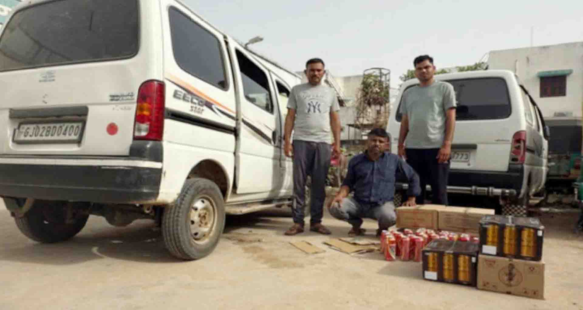 પાટણ નજીકથી વિદેશી દારૂનો જથ્થો ભરેલી ઈકકો ગાડી ઝડપાઈ