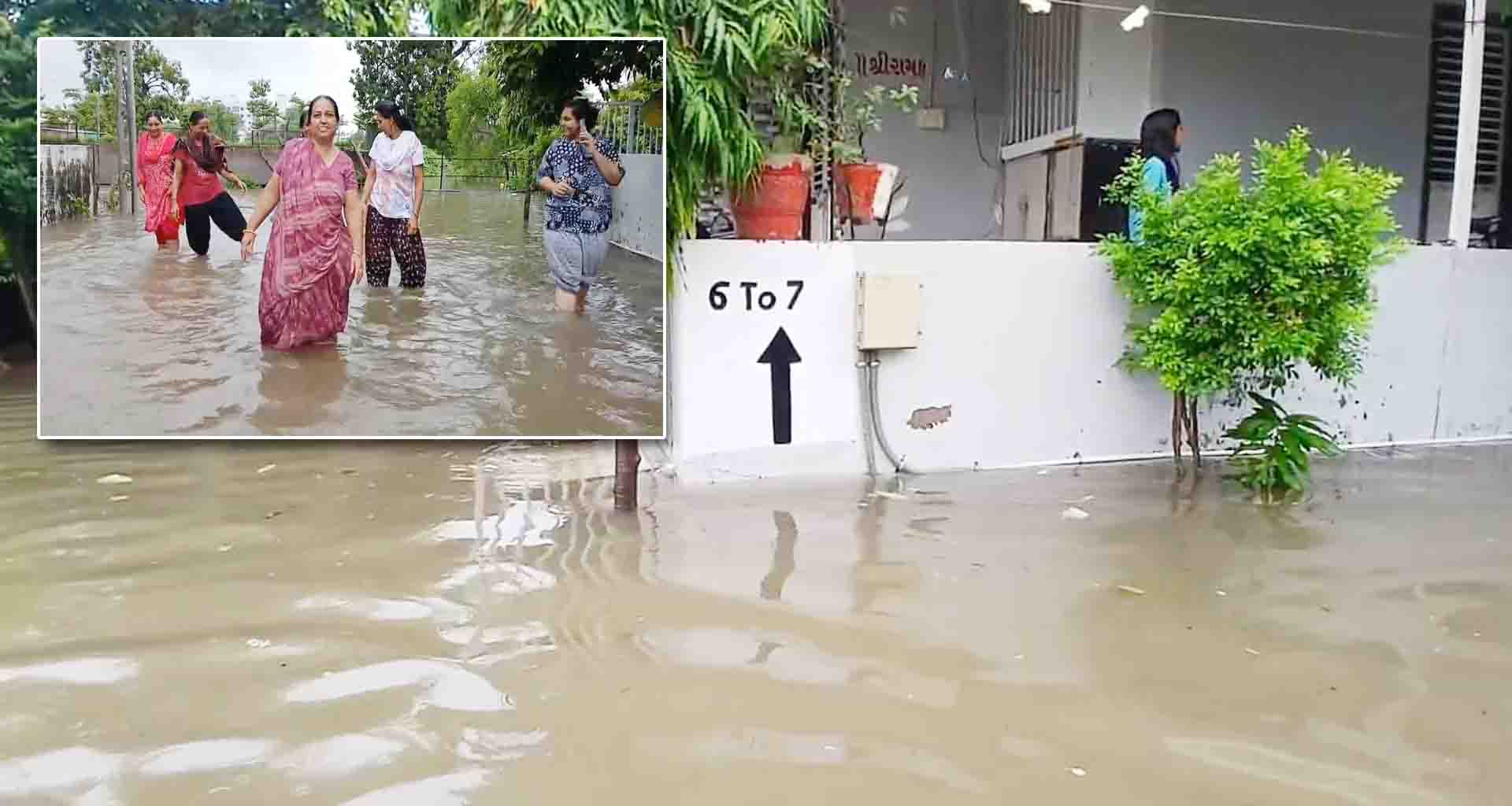 પાલનપુરમાં 2 ઇંચથી વધુ વરસાદમાં ઠેરઠેર પાણી ભરાયા; સ્થાનિકોનું જીવન અસ્ત વ્યસ્ત