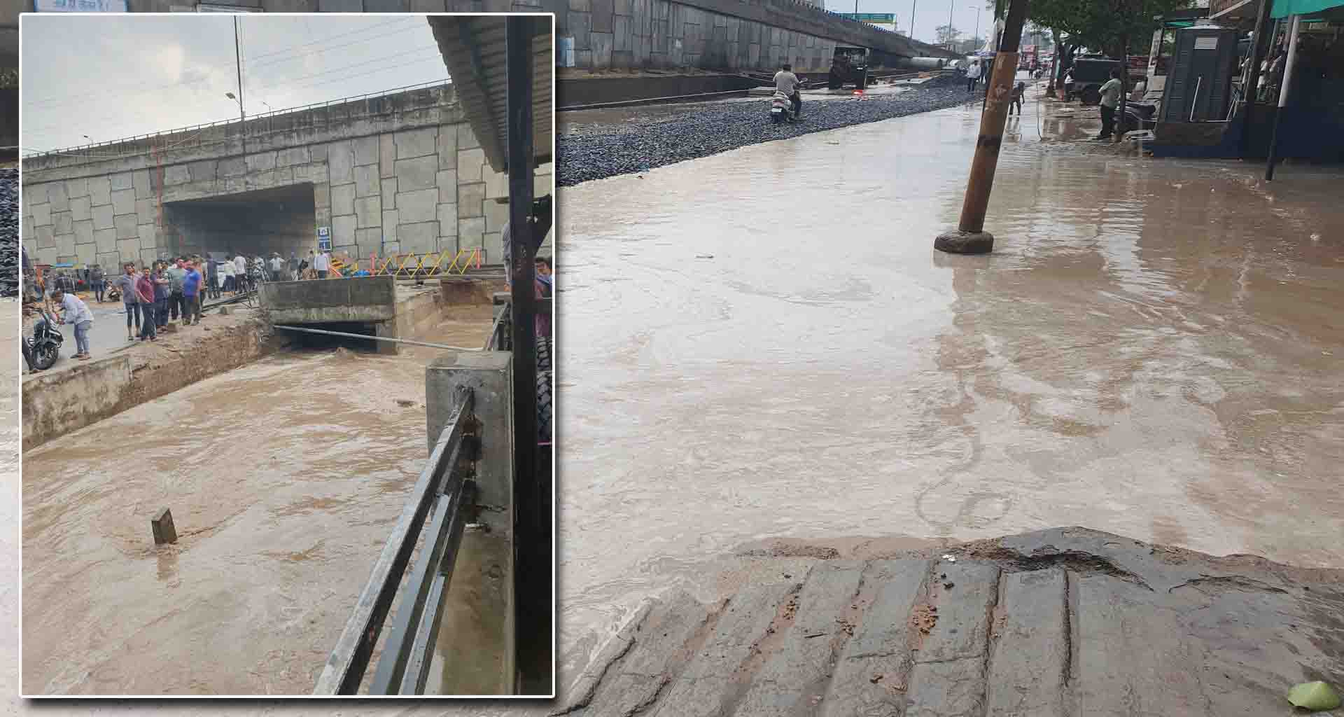 પાલનપુર બેચરપુરા રોડ પર વરસાદી પાણી ફરી વળ્યું વાહનચાલકો અને રાહદારીઓ ત્રાહિમામ