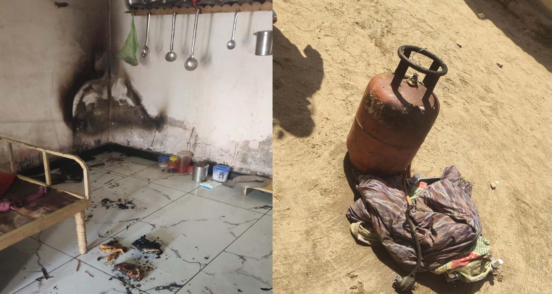 ડીસાની કંકાવટી સોસાયટીમાં ગેસ સિલિન્ડર લીક થતા આગ લાગી : ઘરવખરી બળીને ખાખ