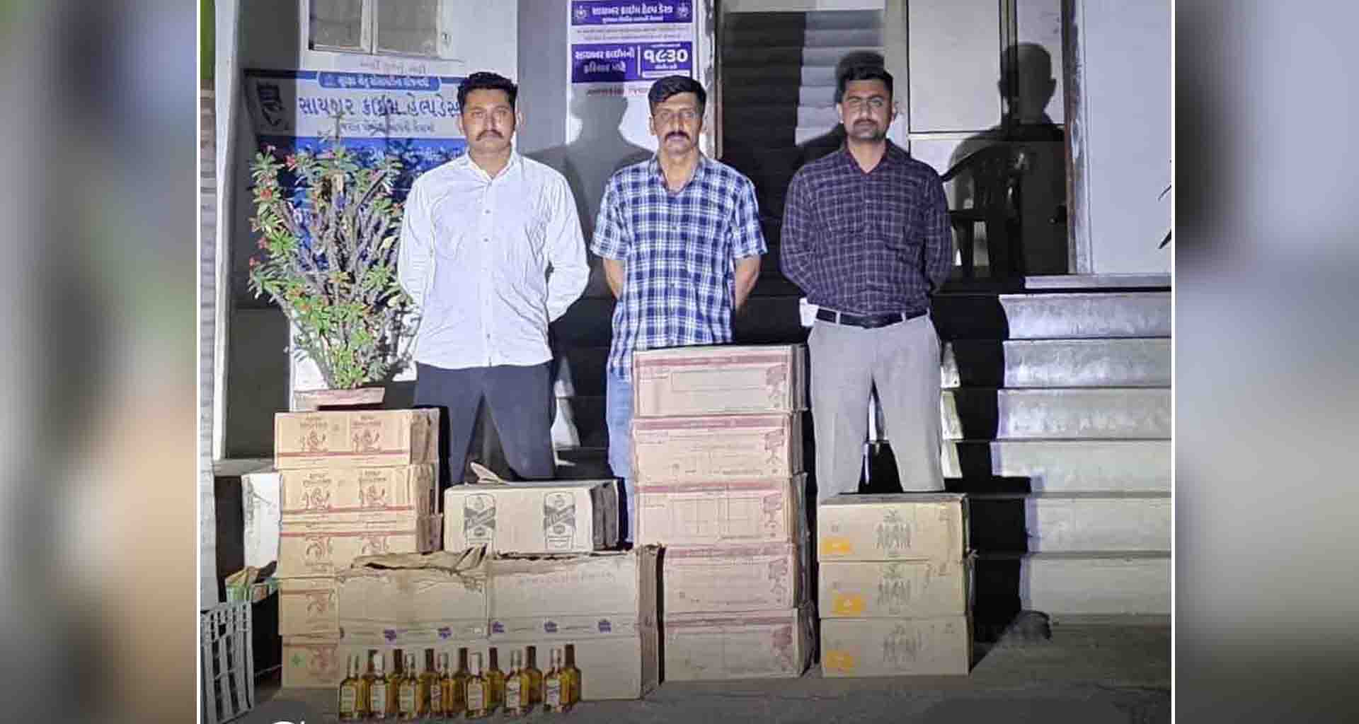 ધનિયાણા પાસેથી દારૂ ભરેલી ગાડી ઝડપાઇ; ચાલક સહિત 2 લોકો પોલીસને હાથતાળી આપી ફરાર