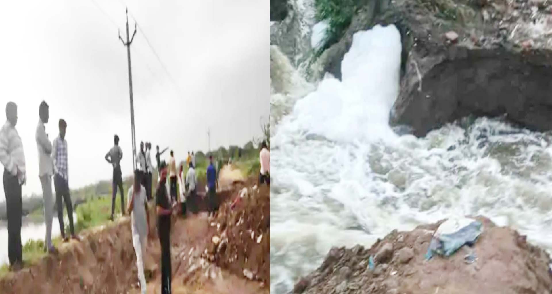 પાટણના માખણીયાનો ઓક્સિડેશન પોન્ડનો પાળો તૂટ્યો ખેતરોમાં ગંદા પાણી ફરી વળ્યાં