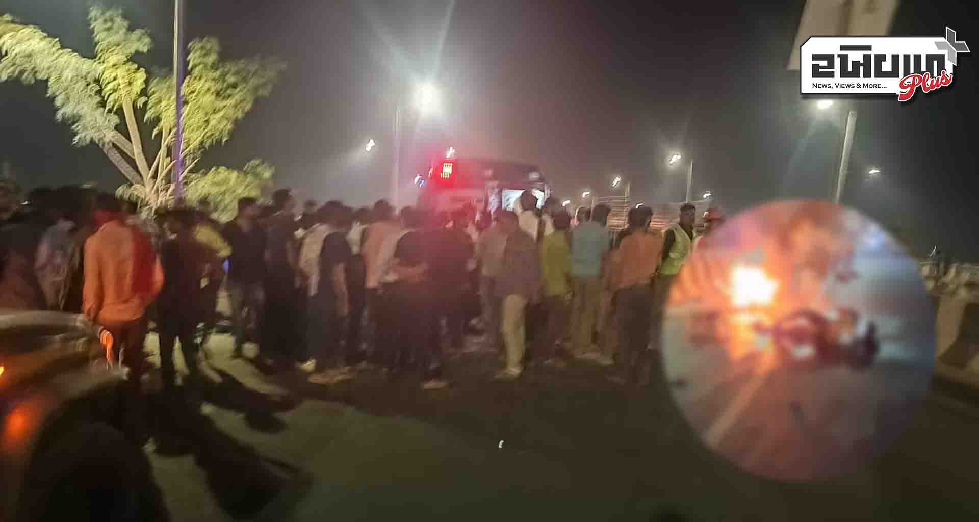 ડીસા ભીલડી હાઇવે પર વડાવલ નજીક ચાલુ બાઇક સળગતા એક મોત