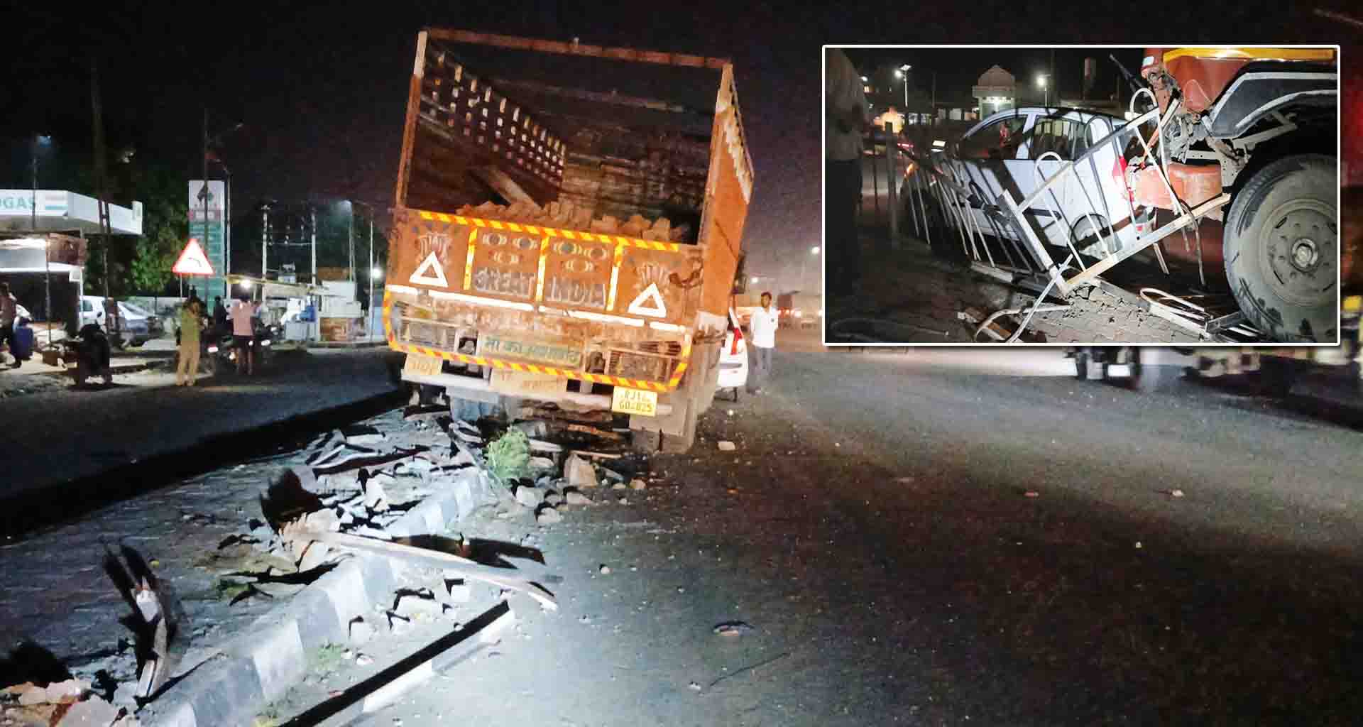 પાલનપુર-અમદાવાદ હાઇવે પર ટ્રક અને કાર વચ્ચે અકસ્માત: 2 ઘાયલ