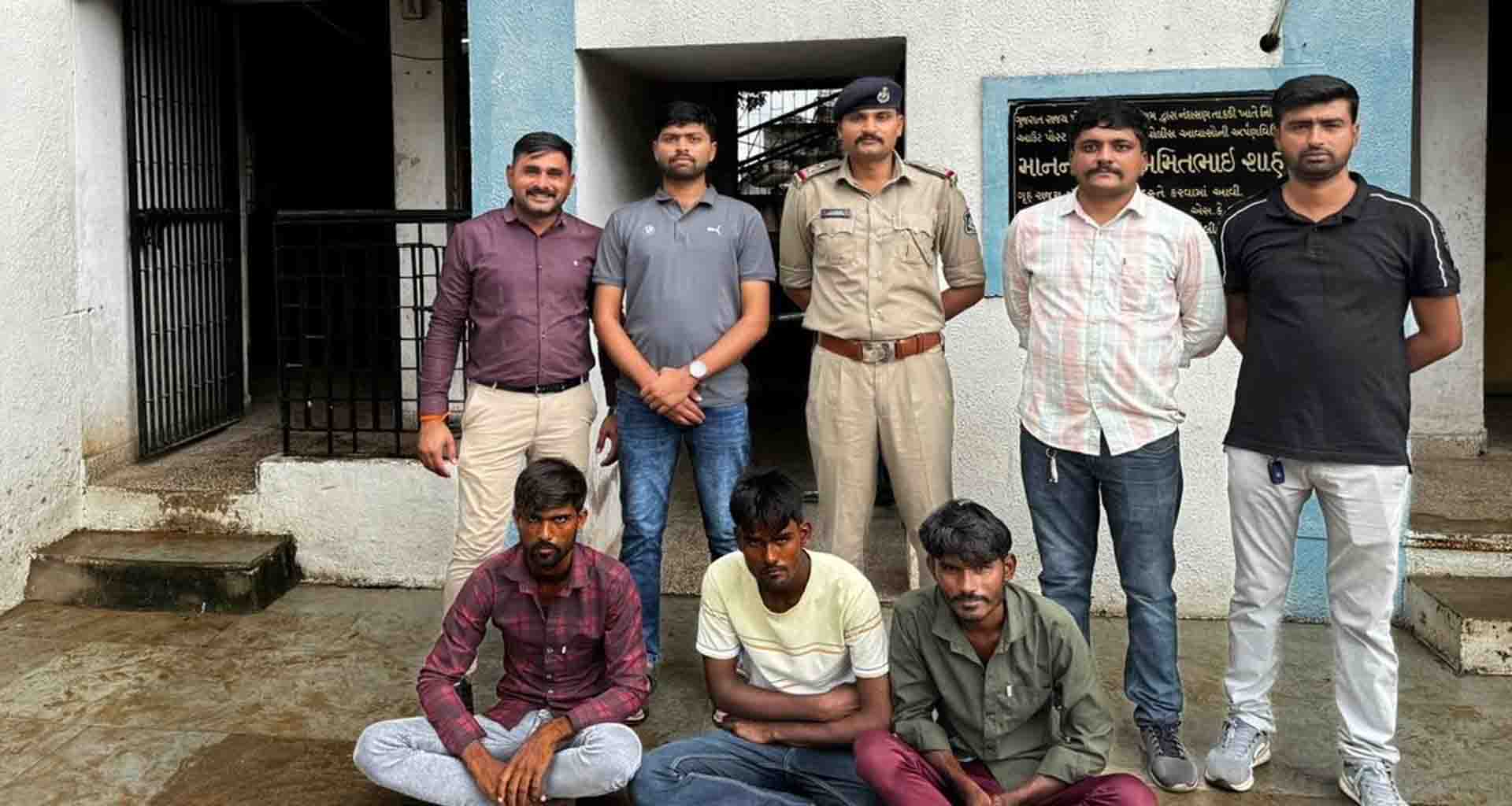 મહેસાણા; કડિયાકામ કરતા મજૂરો પર લૂંટારુઓનો હુમલો પોલીસે ગણતરીના કલોકોમાં પકડી પાડ્યા