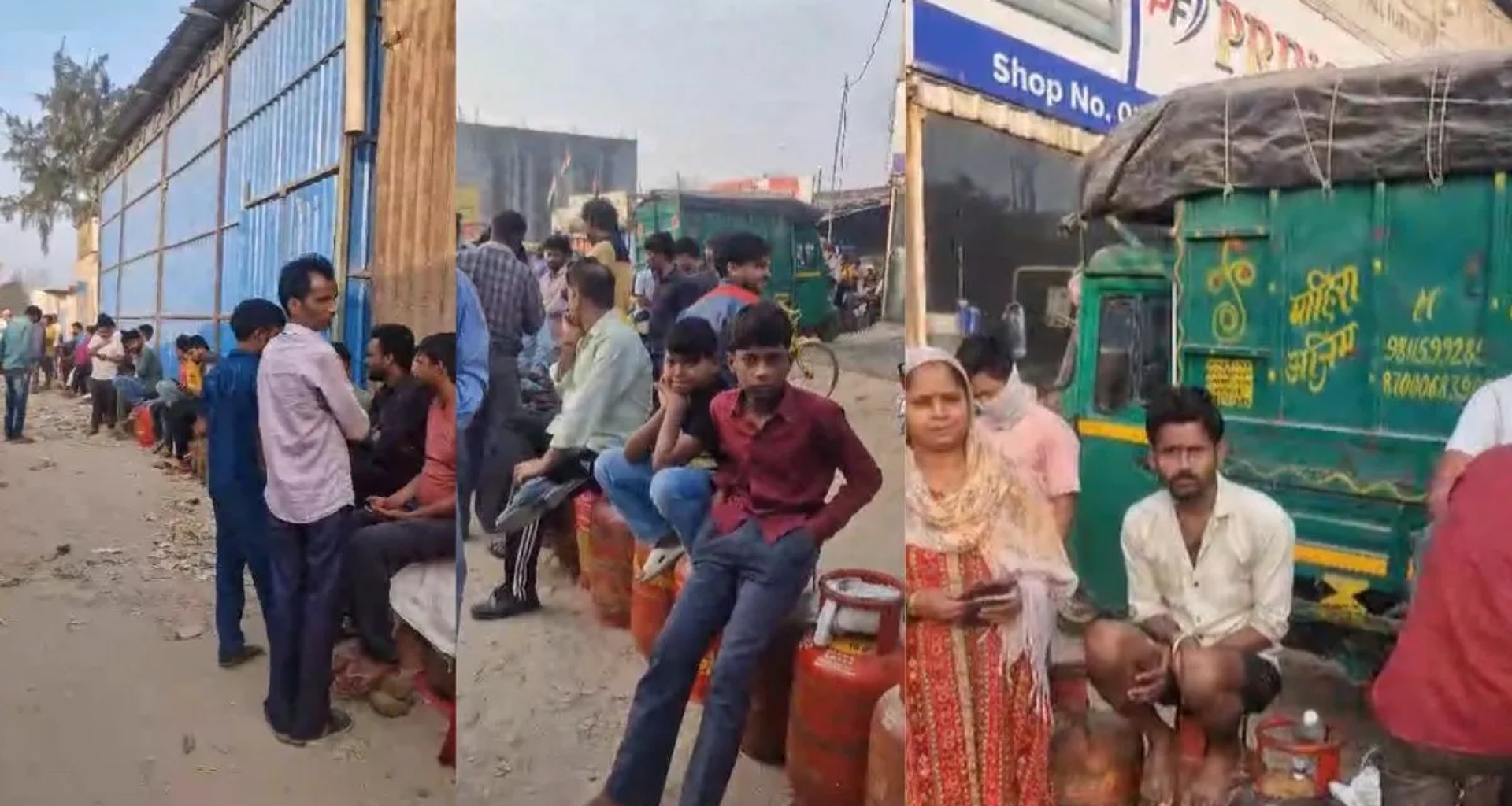 ગેસ સંકટ: સવારે 3 વાગ્યાથી ગેસ સિલિન્ડરના ગોદામની બહાર લાંબી કતારો લાગી