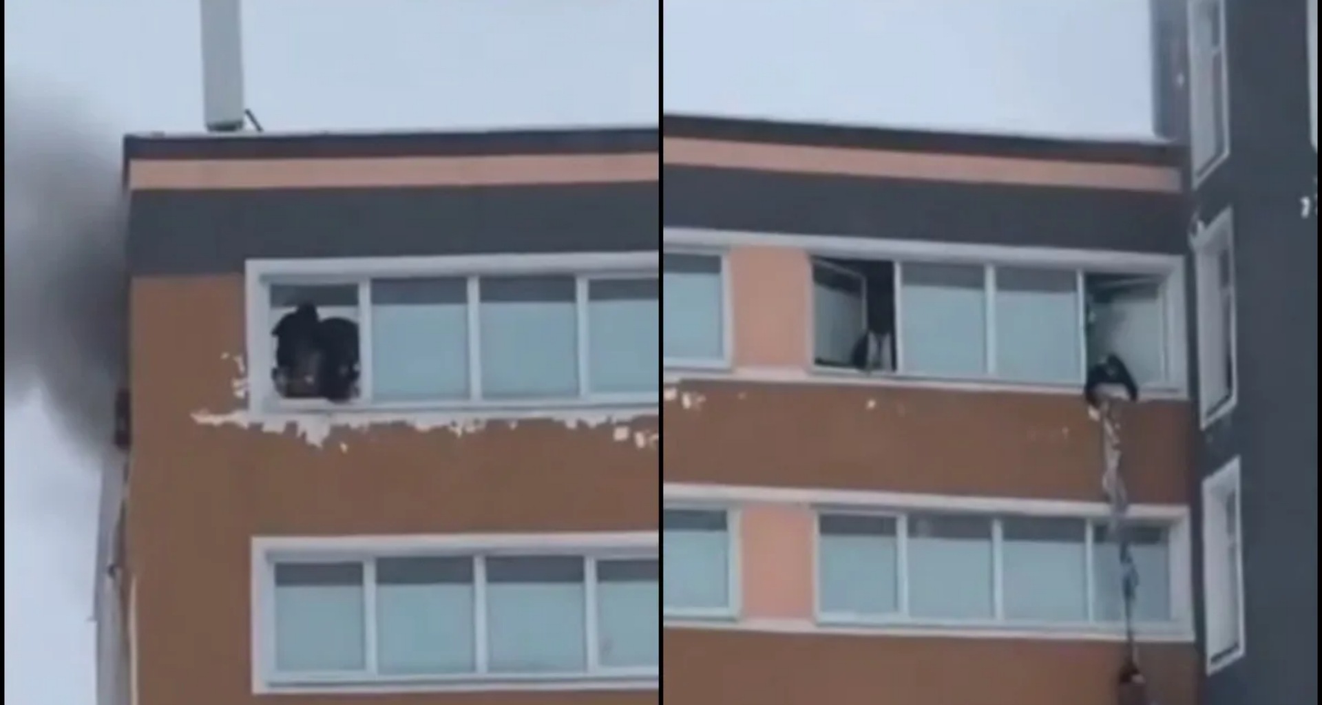 મોસ્કોના હોસ્ટેલમાં આગ લાગી, લોકો ચાદરના દોરડાનો ઉપયોગ કરીને બારીઓમાંથી નીચે ઉતરતા જોવા મળ્યા