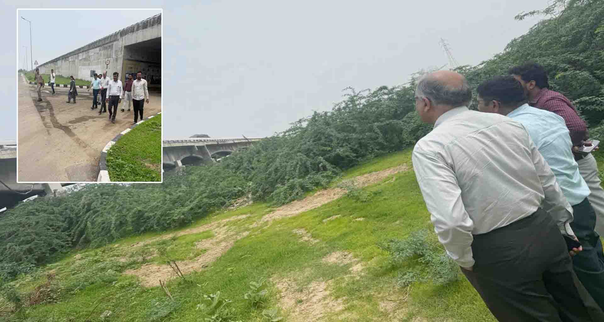 સાંતલપુર તાલુકાના અબીયાણા - પેદાશપુરા બ્રિજનું ટેકનિકલ ટીમ સાથે સ્થળ નિરિક્ષણ કરતાં પાટણ કલેક્ટર