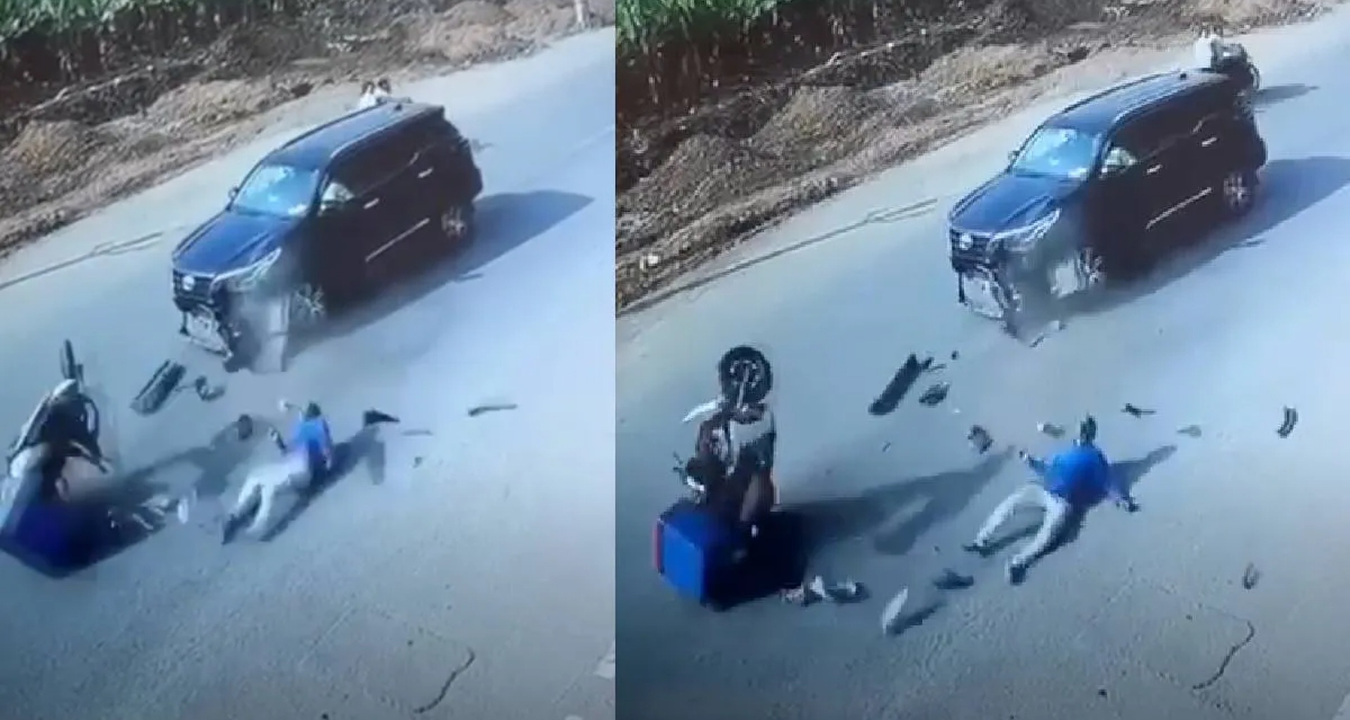 સુરતમાં ફૂડ ડિલિવરી બોયના બાઈક અને કાર વચ્ચે ટક્કર, યુવક 10 ફૂટ ઊછળ્યો