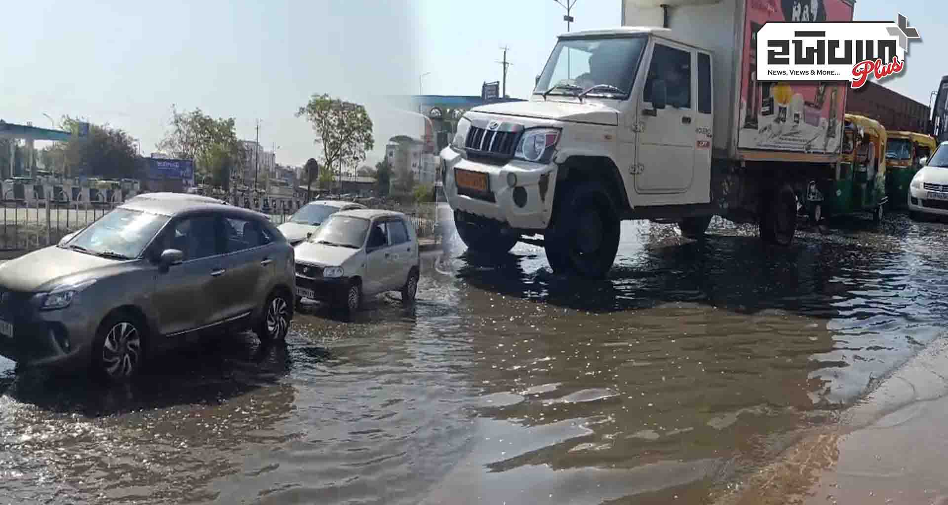 પાલનપુરમાં કાળઝાળ ગરમી વચ્ચે ગટરોનું પાણી ઉભરાતા વાહન ચાલકો ત્રસ્ત