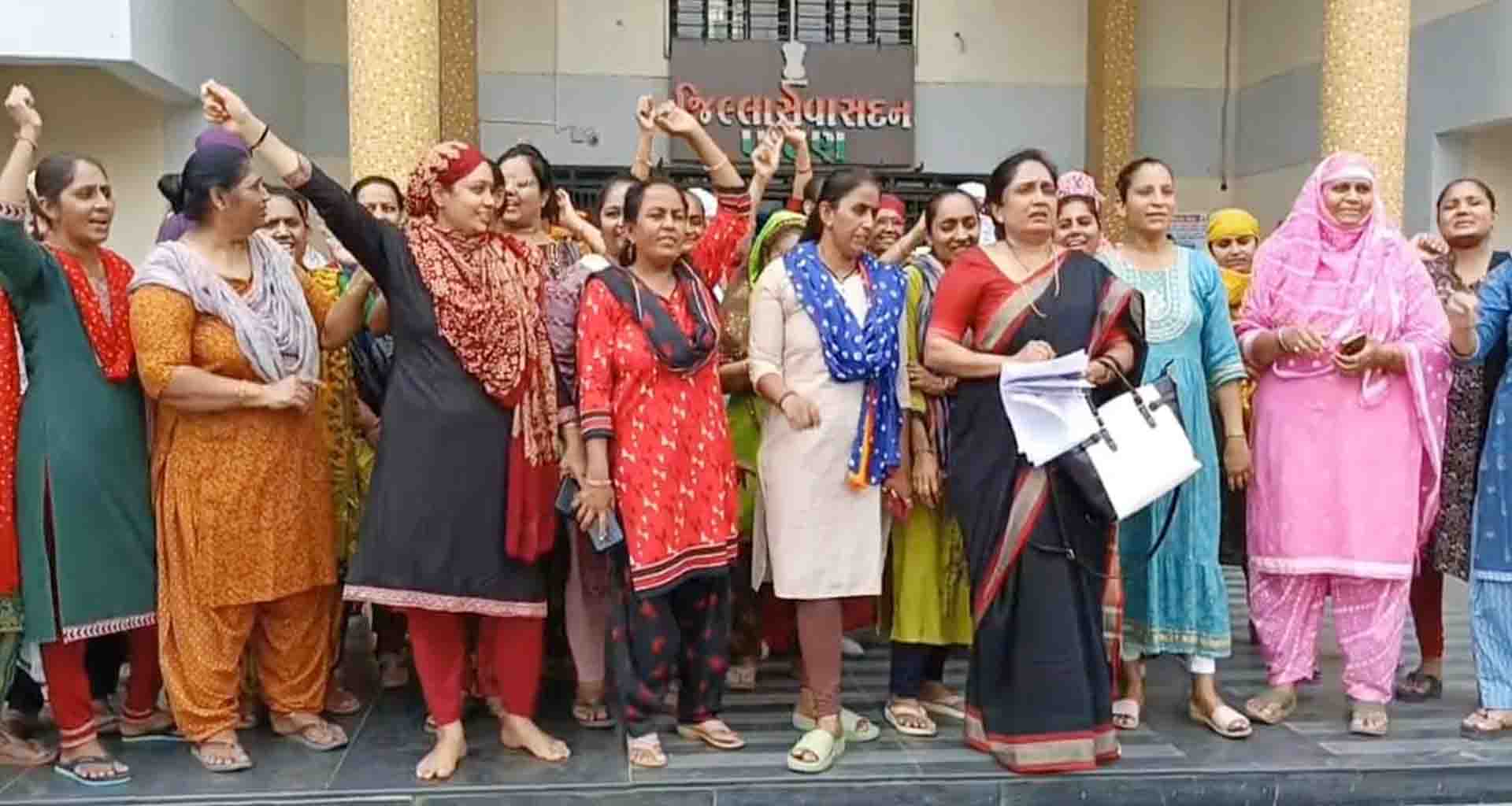 પાટણ પાલિકાના વિરોધમાં પાંચ સોસાયટીની મહિલાઓએ રેલી યોજી કલેકટર કચેરી પહોંચી