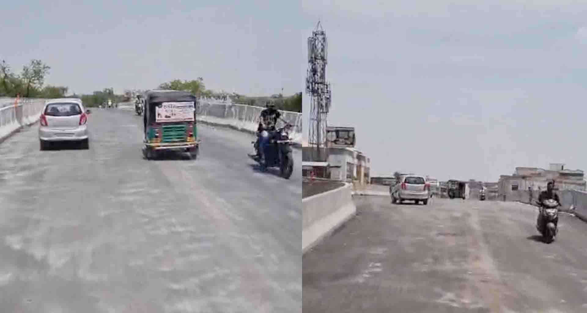 પાટણના ટી આકારના ઓવરબ્રિજ નું લોકાર્પણ કરાઈ તે પૂર્વે જ વાહન ચાલકો એ અવર-જવર શરૂ કરી દીધી