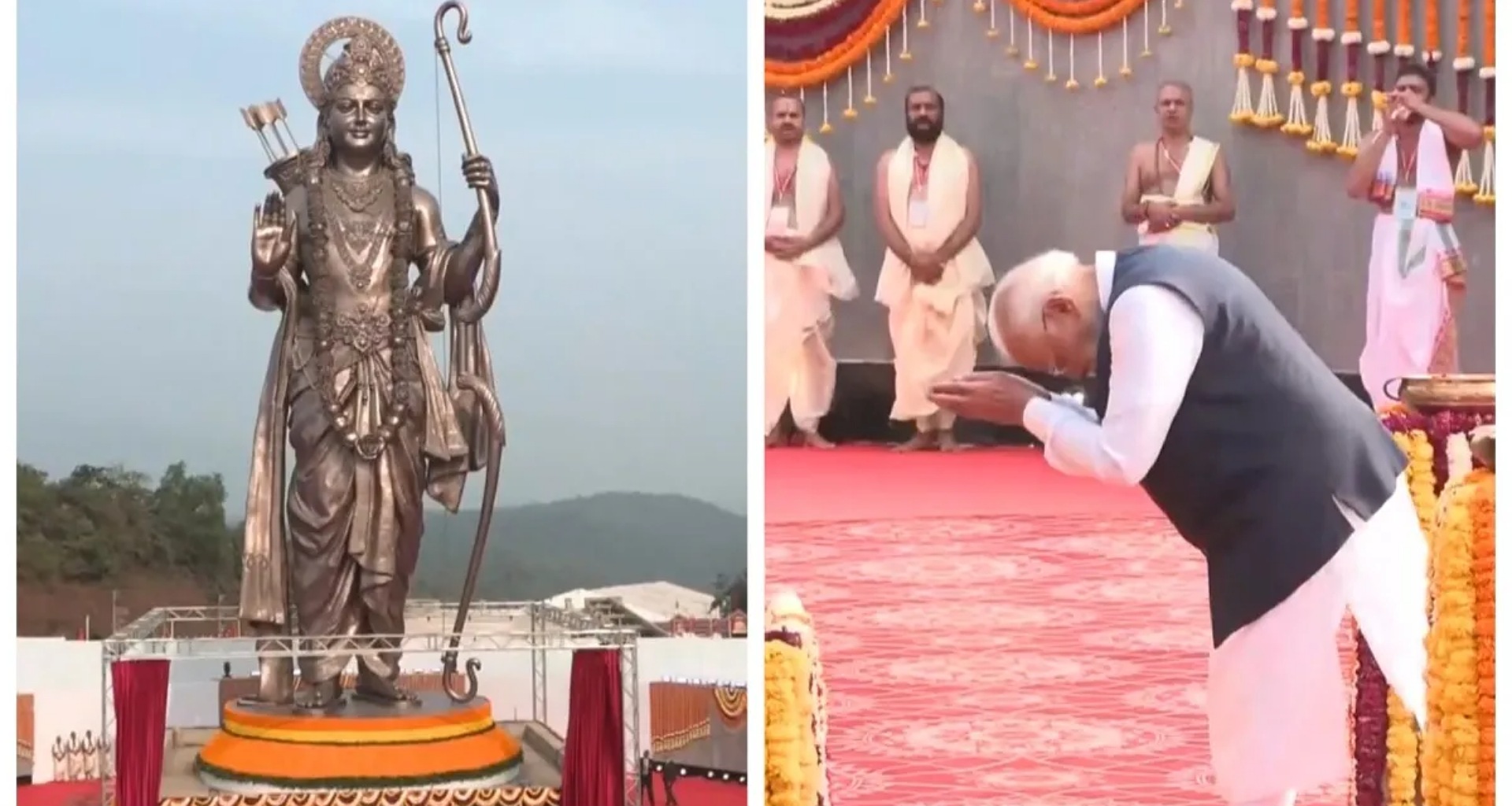 પીએમ મોદીએ વિશ્વની સૌથી ઊંચી શ્રી રામ પ્રતિમાનું અનાવરણ કર્યું