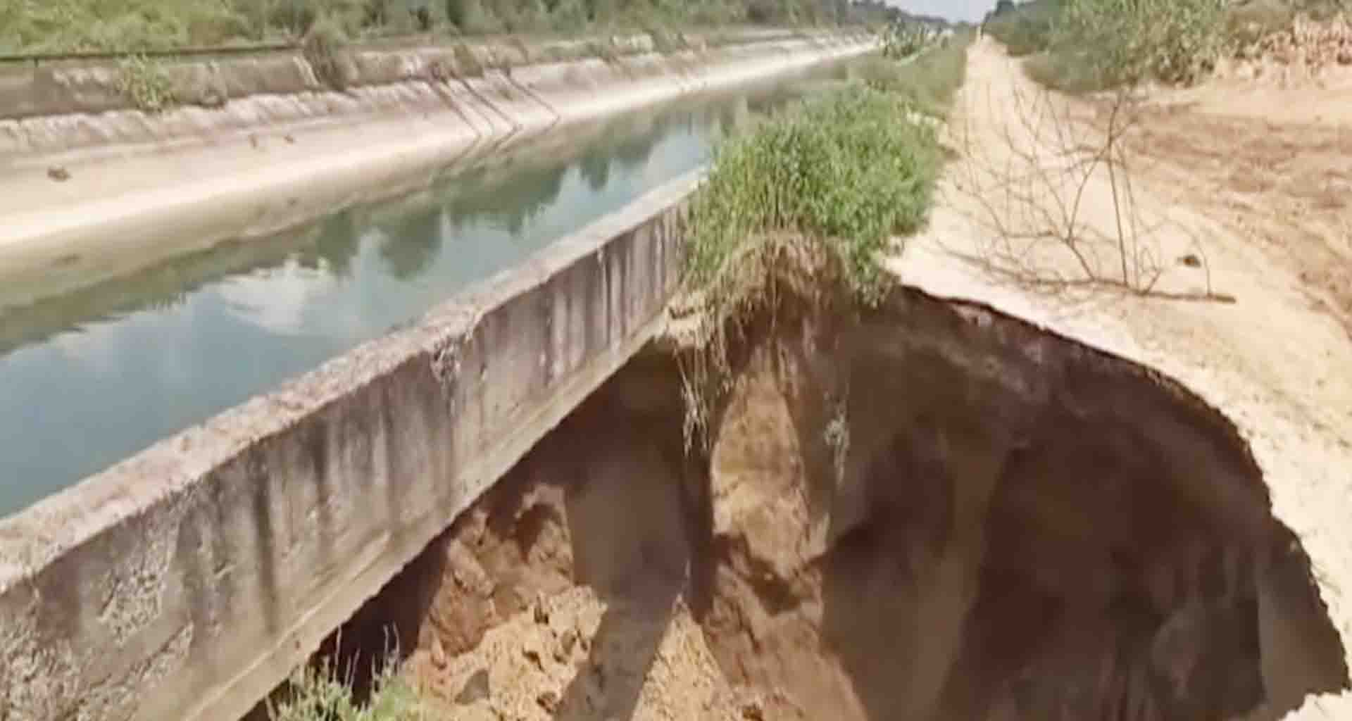 વાવની અમરપુરા (બીયોક) મુખ્ય કેનાલની સાઈડમાં 50 ફૂટનું ગાબડું કેનાલ માટે ખતરારૂપ