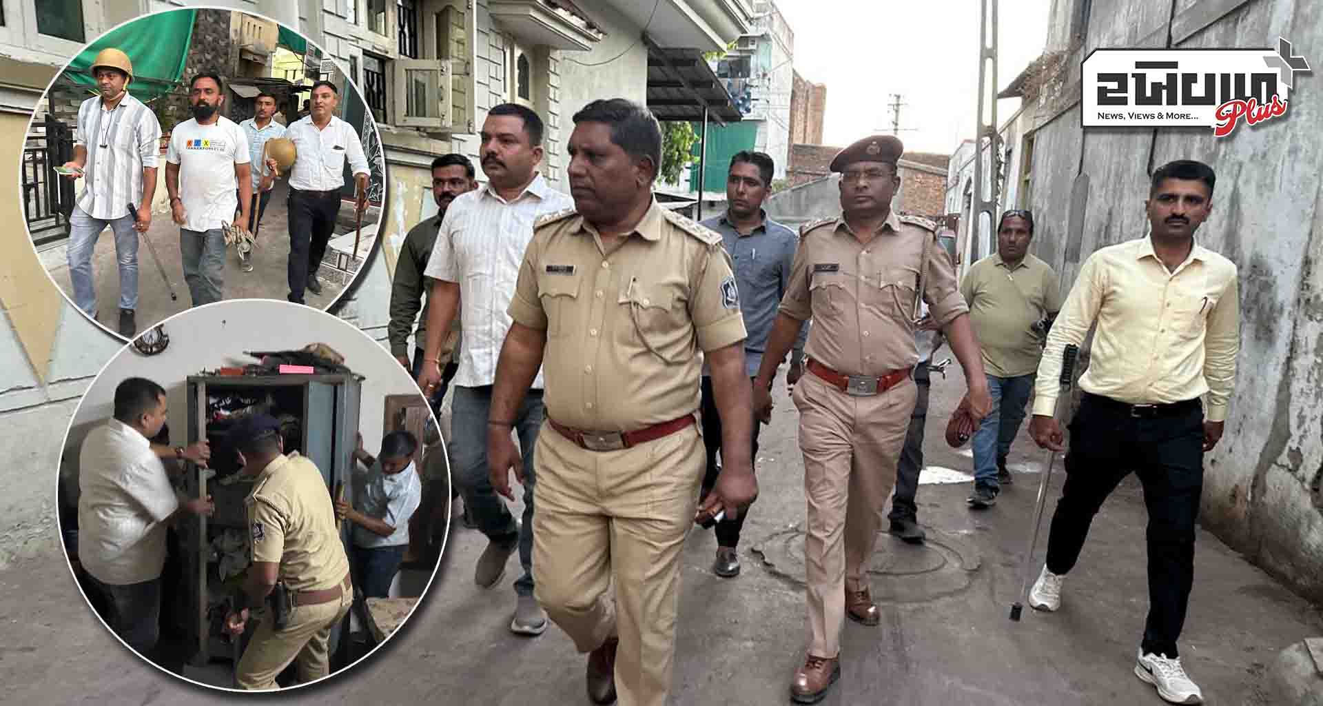 પાટણ પોલીસે અસામાજિક પ્રવૃત્તિ કરનારા તત્વના નિવાસ્થાને ઓચિંતી તપાસ હાથ ધરતા મારક હથિયારો મળી