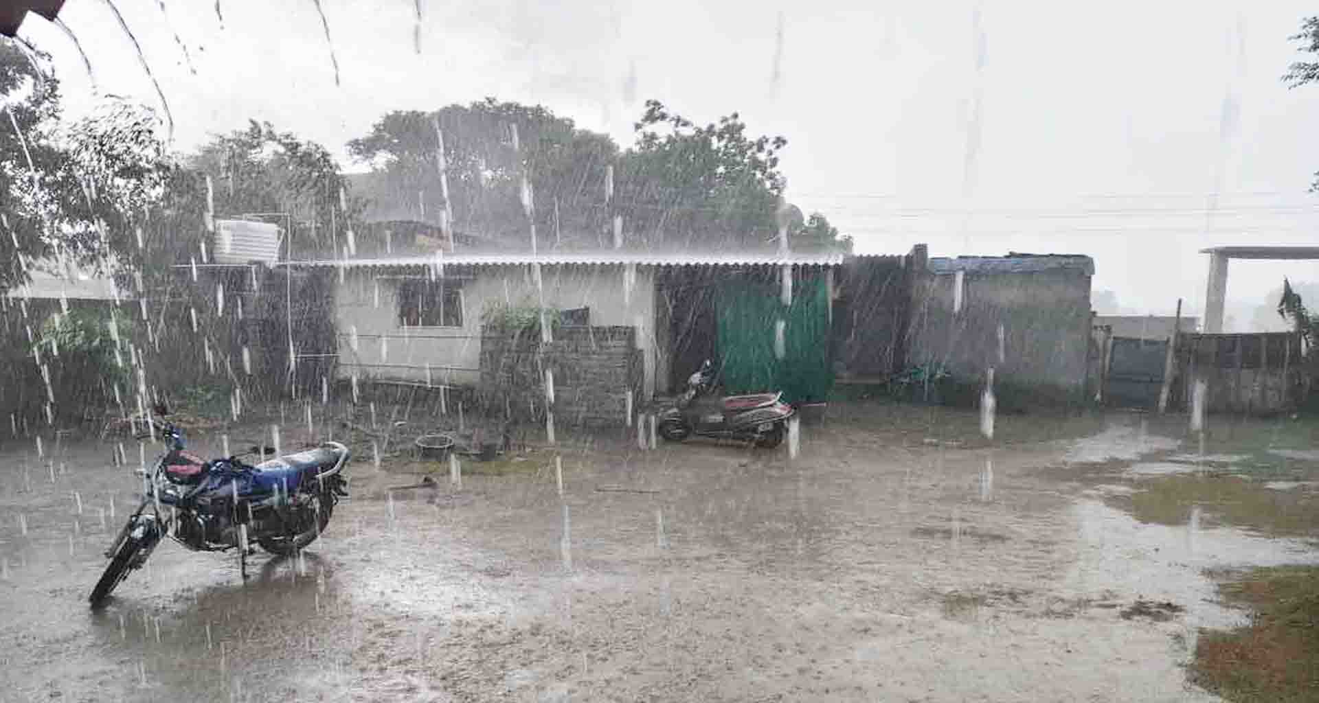 પાટણ; રાધનપુર-સમી પંથકમાં ભારે વરસાદ ગ્રામ્ય વિસ્તારોમાં પાણી ભરાયા