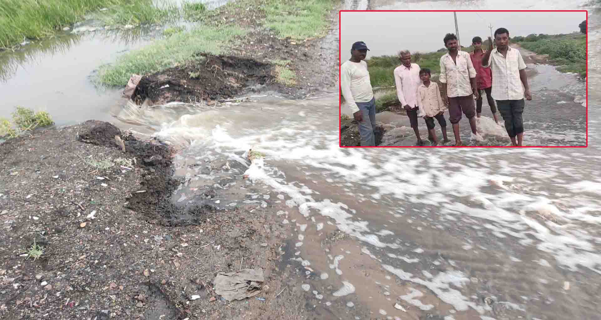 પાટણમાં ભૂગર્ભ ગટરના દૂષિત પાણી ખેતરોમાં ફરી વળ્યાં