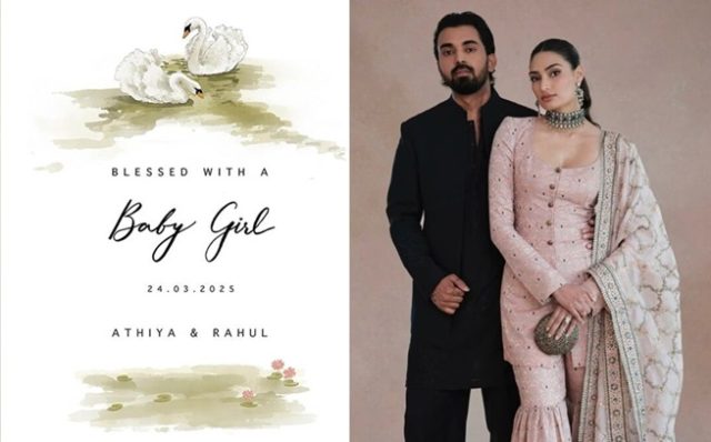 ક્રિકેટર કેએલ રાહુલ અને તેની પત્ની અથિયા શેટ્ટીના ઘરે એક બાળકીનો જન્મ થયો 