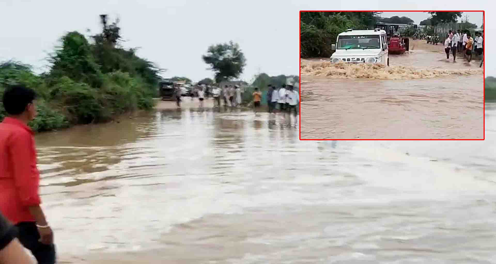 થરાદના ગ્રામજનો ચોમાસામાં જીવના જોખમે નદી પાર કરવા મજબૂર