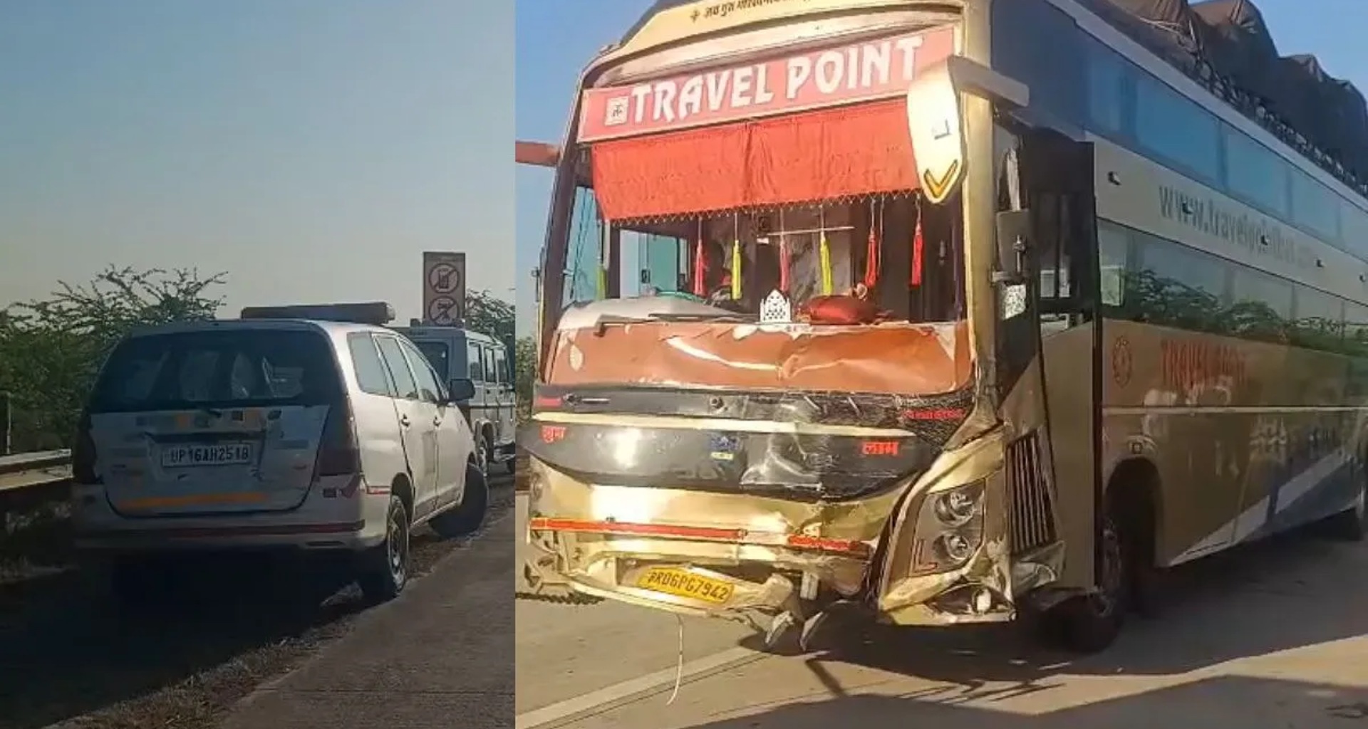 હોળી પર ભયાનક માર્ગ અકસ્માત, ડબલ ડેકર બસે કારને ટક્કર મારી, 6 લોકોના ઘટનાસ્થળે જ મોત, 6 થી વધુ ઘાયલ