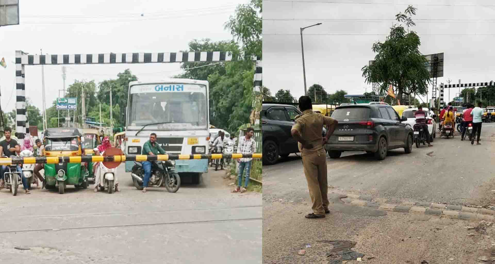 ડીસાની ભોપાનગર રેલવે ફાટકે ટ્રાફીક ચક્કાજામ; ગરમીમાં જન આક્રોશ ભભૂક્યો