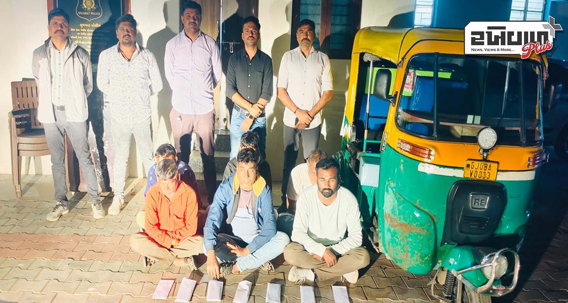 ડીસાના ટેકરા વિસ્તારની સિમમાં ગંજીપાનાનો જુગાર રમતા છ પકડાયા