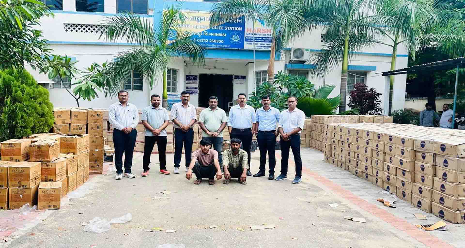 જગણા પાસે એલસીબી પોલીસે એક કરોડ થી વધુનો વિદેશી દારૂ ઝડપી પાડ્યો