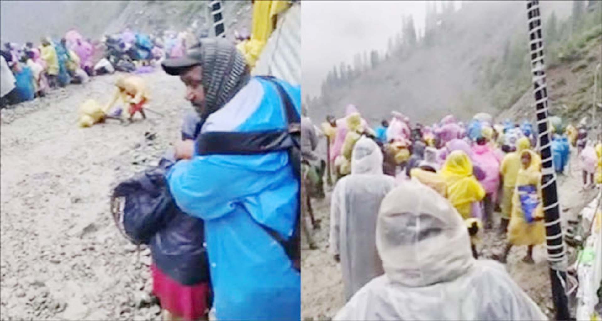 અમરનાથ યાત્રા રૂટ પર ભૂસ્ખલન એકનું મોત : યાત્રા સ્થગિત